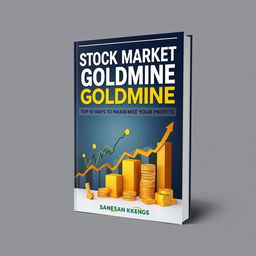 Create a book cover for a book titled 'Stock Market Goldmine: Top 10 Ways to Maximize Your Profits'