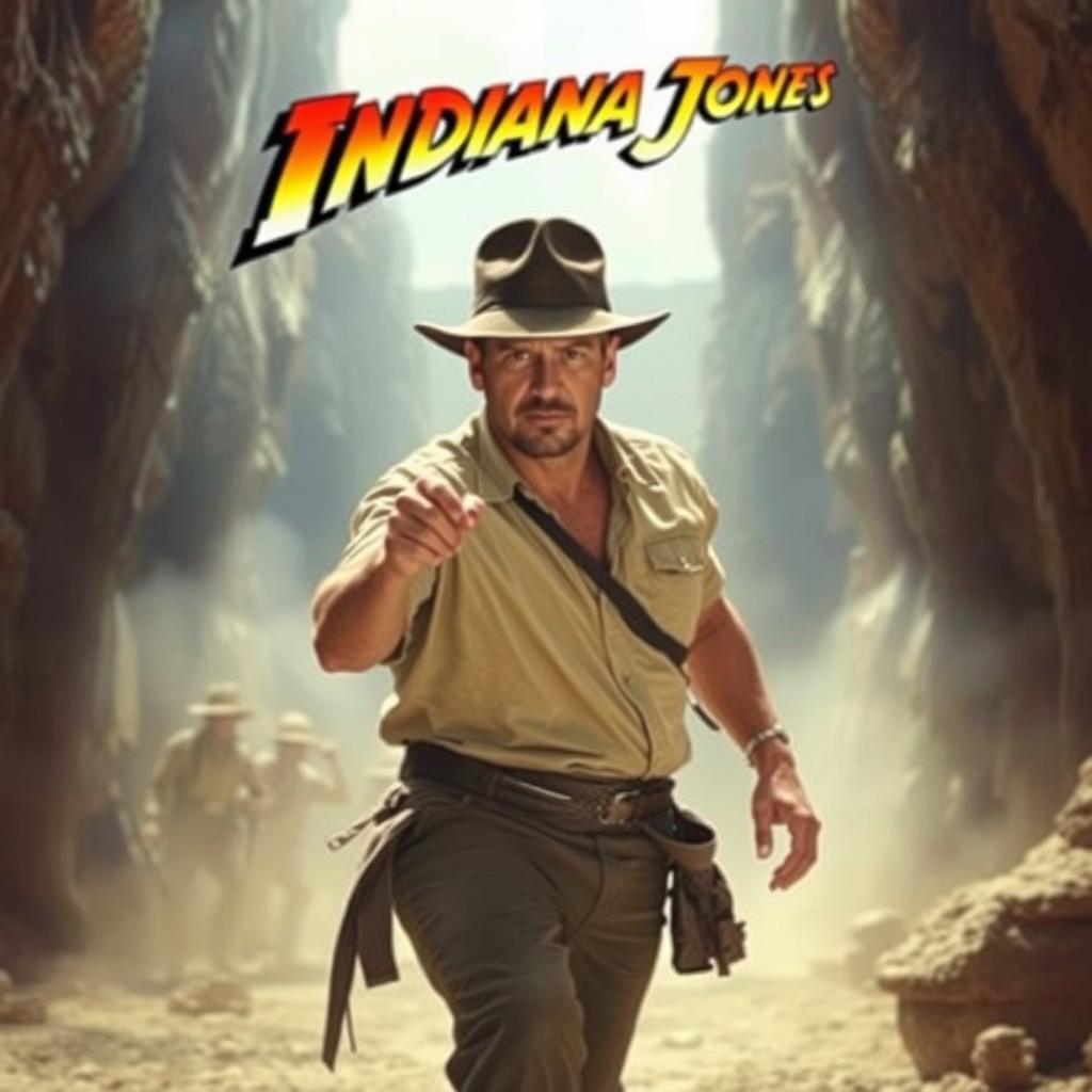 An iconic scene from the movie Indiana Jones, capturing the adventurous and thrilling moments of the film