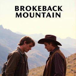 An iconic scene from the movie Brokeback Mountain, capturing the emotional and poignant moments of the film