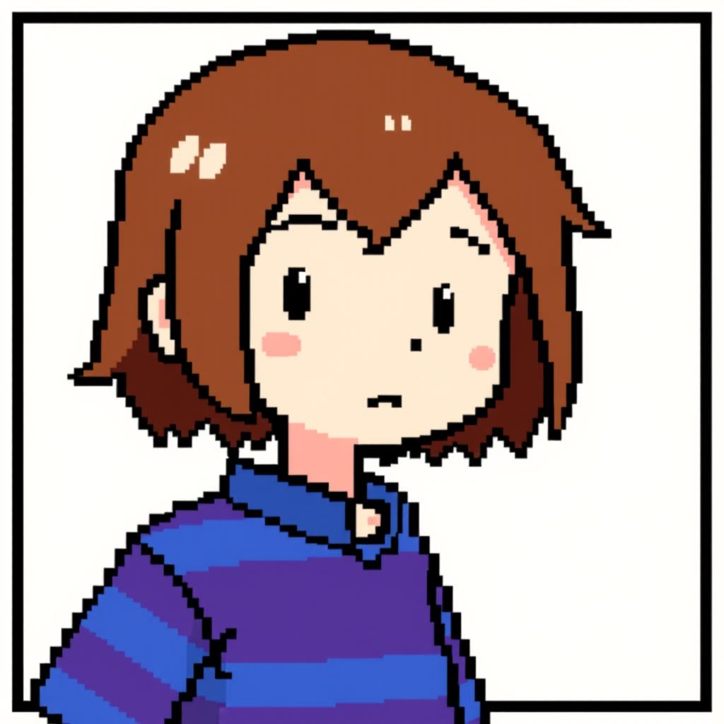 Create an image of Frisk from the game Undertale