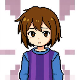 Create an image of Frisk from the game Undertale