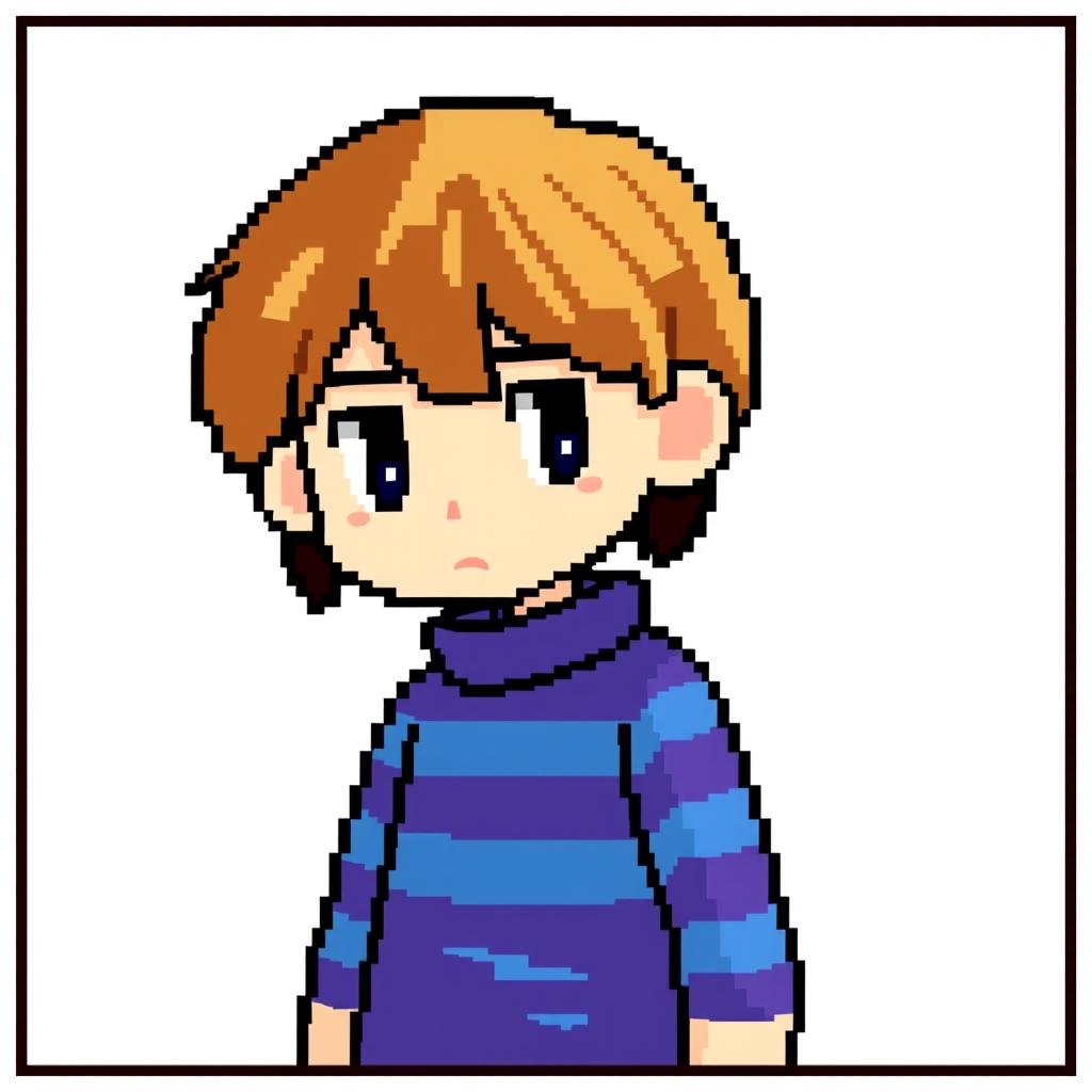 Create an image of Frisk from the game Undertale