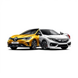 Create an image that combines elements of a Renault car and a Honda Civic car