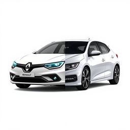 Create an image that combines elements of a Renault car and a Honda Civic car