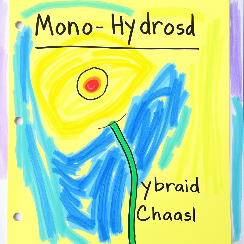 Create an easy and attractive handwritten cover page for a school project on mono hybrid cross