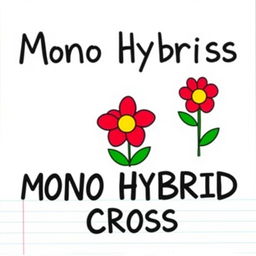 Create an easy and attractive handwritten cover page for a school project on mono hybrid cross