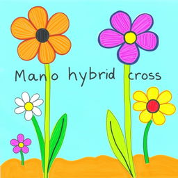 Create an easy and attractive handwritten cover page for a school project on mono hybrid cross