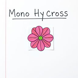 Design a serious yet attractive handwritten cover page for a 10th grader's school project on mono hybrid cross