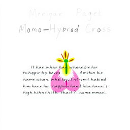 Design a serious yet attractive handwritten cover page for a 10th grader's school project on mono hybrid cross