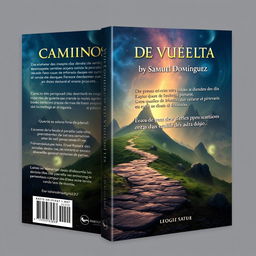 Create a fantasy book cover for 'Caminos de Vuelta' by Samuel Domínguez