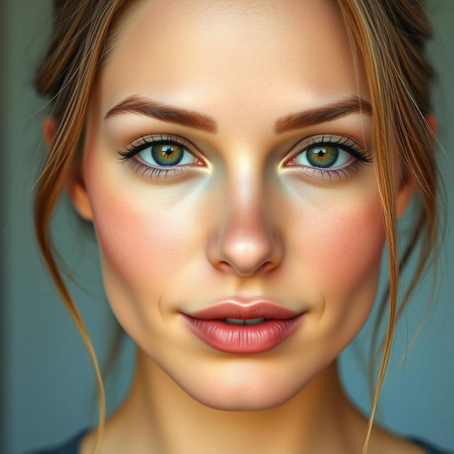 A beautiful woman with a face resembling the one in the provided photo