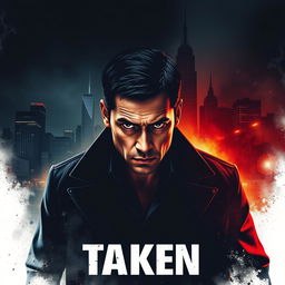 Create an action thriller movie poster inspired by the film 'Taken'