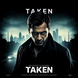 Create an action thriller movie poster inspired by the film 'Taken'