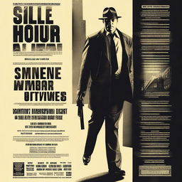 Create an action suspense movie poster for a film titled 'Silent Hour'