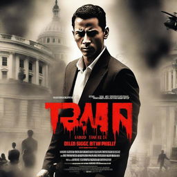 Create a thriller action movie poster inspired by the movies 'Taken' and 'White House Down