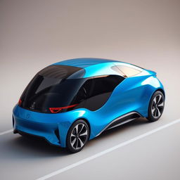 An image of a unique blue car that stands out from other cars