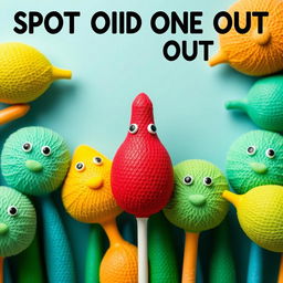 Create an image featuring a group of similar objects with one object that clearly stands out as different