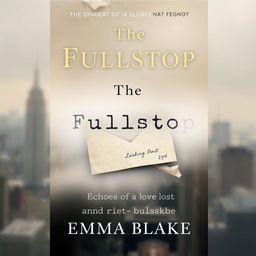 A book cover design with the title 'The Fullstop' and subtitle 'Echoes of a Love Lost' by Emma Blake