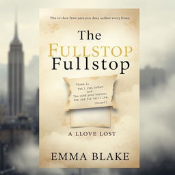 A book cover design with the title 'The Fullstop' and subtitle 'Echoes of a Love Lost' by Emma Blake