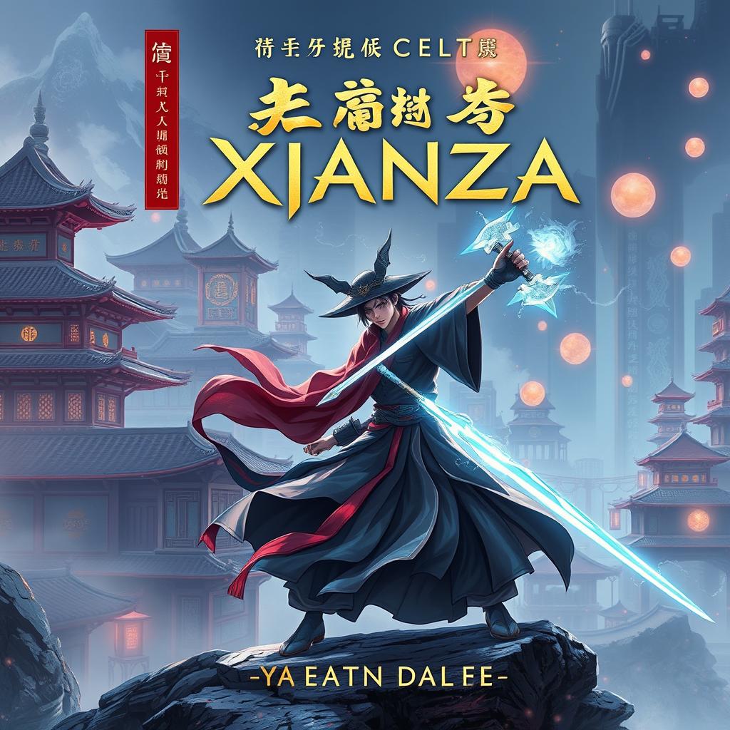 Create a book cover with a sci-fi xianxia theme