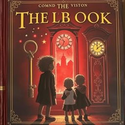 A captivating book cover featuring a key and a grandfather clock