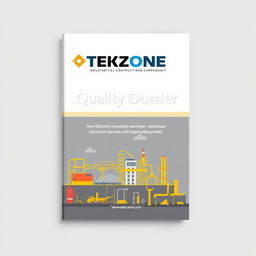 Create a cover page for a Quality Dossier for Tekzone Industrial Constructions, a steel fabrication company specializing in the oil and gas sector, warehouse conversions to factories, and hygiene piping works