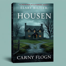 A book cover design featuring a house in Cornwall situated on a creepy crossroads