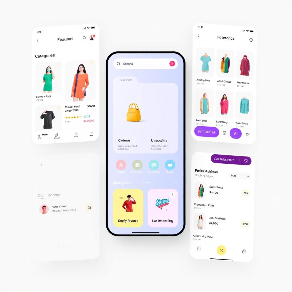 A modern and sleek design for an online shopping app interface