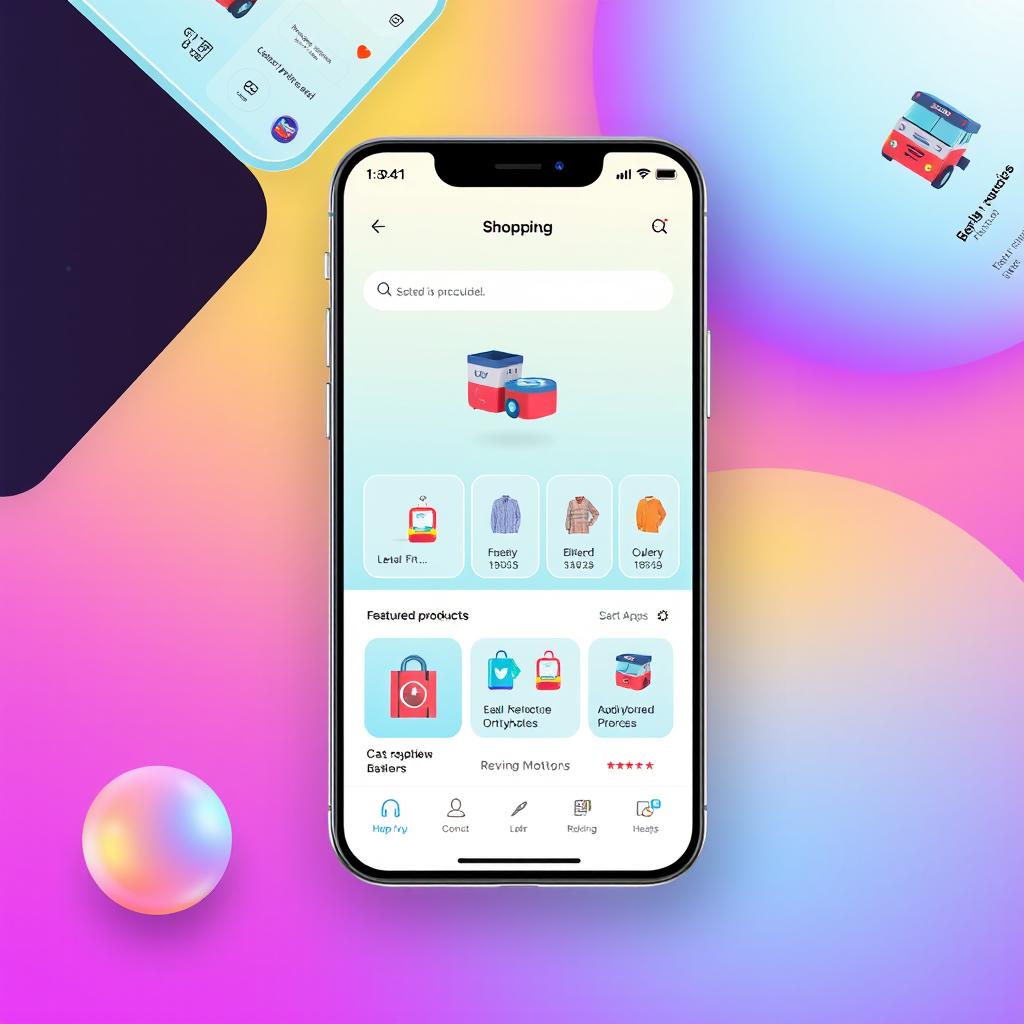 A modern and sleek design for an online shopping app interface