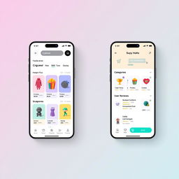 A modern and sleek design for an online shopping app interface