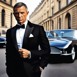 A sleek and stylish image of James Bond, the iconic British secret agent