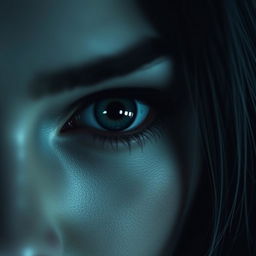 Crea una imagen en donde solo se noten los ojos de una chica