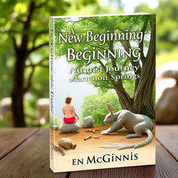 A book cover for 'A New Beginning: Max's Nudist Journey in Harmony Springs' by Glen McGinnis