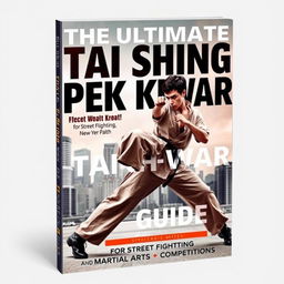 A detailed and dynamic cover for 'The Ultimate Tai Shing Pek Kwar Guide: Techniques for Street Fighting and Martial Arts Competitions