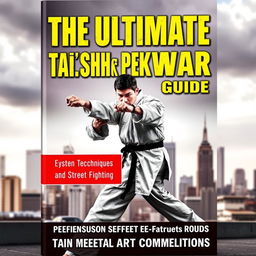 A detailed and dynamic cover for 'The Ultimate Tai Shing Pek Kwar Guide: Techniques for Street Fighting and Martial Arts Competitions