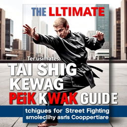 A detailed and dynamic cover for 'The Ultimate Tai Shing Pek Kwar Guide: Techniques for Street Fighting and Martial Arts Competitions