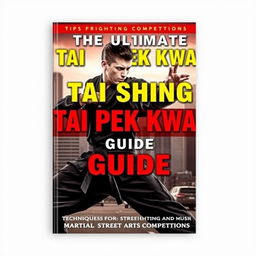 A detailed and dynamic cover for 'The Ultimate Tai Shing Pek Kwar Guide: Techniques for Street Fighting and Martial Arts Competitions