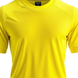 A yellow jersey shirt with a sleek and modern design, suitable for sports or casual wear