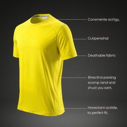 A yellow jersey shirt with a sleek and modern design, suitable for sports or casual wear