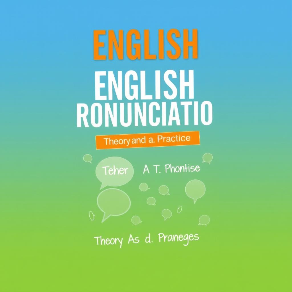 Create a book cover titled 'ENGLISH PRONUNCIATION: Theory and Practice'