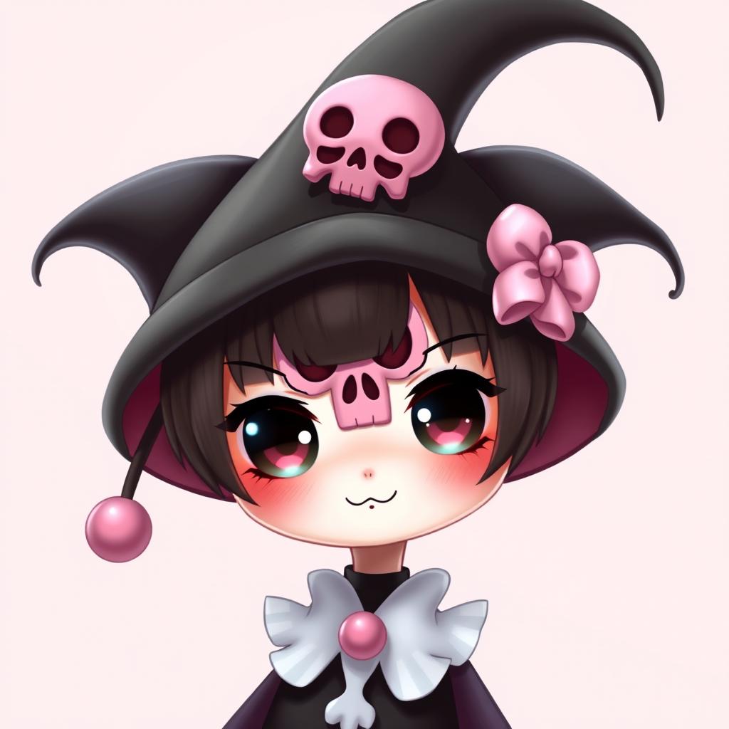 A hyper-realistic depiction of Kuromi, a character from Sanrio