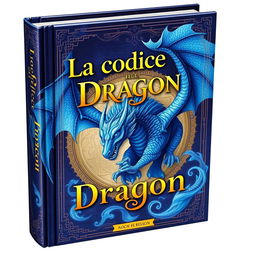 A magical book cover featuring a dragon with bluish colors