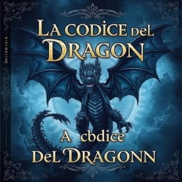 A magical book cover featuring a dragon with dark bluish colors