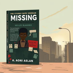 Create a book cover featuring a young Cape Verdean black boy who goes missing in the South Bronx