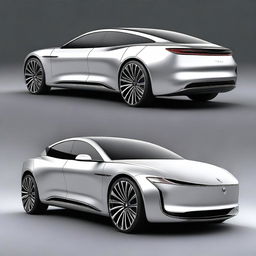 Create a detailed image of a luxury electric vehicle (EV) sedan car