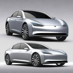 Create a detailed image of a luxury electric vehicle (EV) sedan car