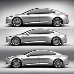 Create a detailed image of a luxury electric vehicle (EV) sedan car