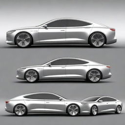 Create a detailed image of a luxury electric vehicle (EV) sedan car