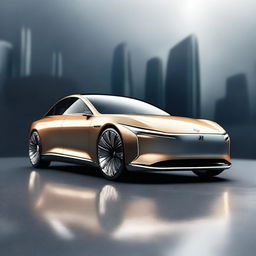 Create a detailed image of a luxury electric vehicle (EV) sedan car