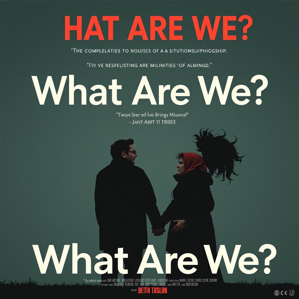 Create a film poster for a movie titled 'What Are We?' The poster should depict the complexities and emotional nuances of a situationship